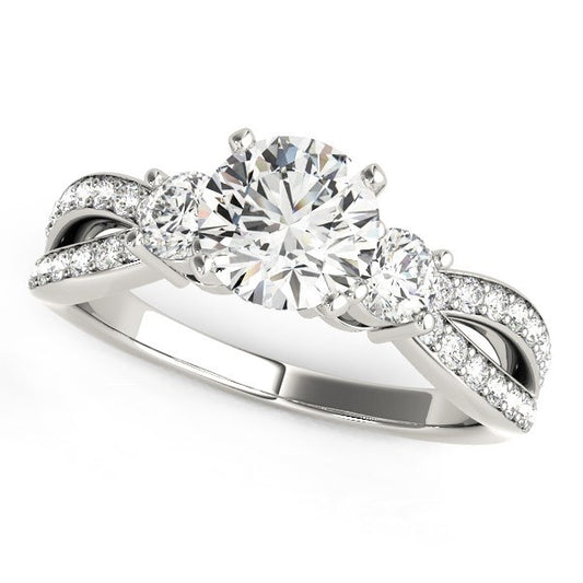 White Gold 14k Split Shank Round Diamond Engagement Ring (1 5/8 cttw)