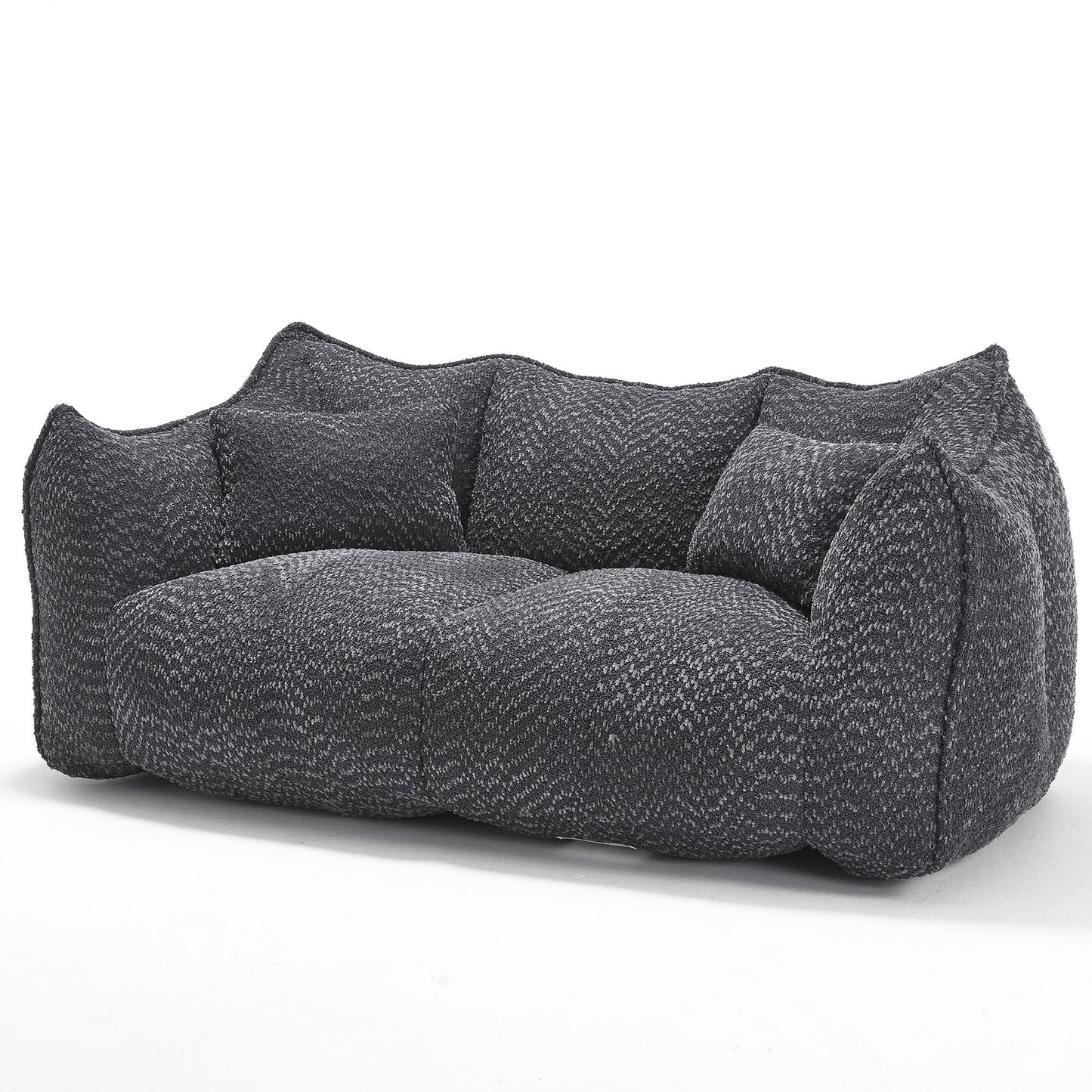 Soft beanbag chair with high resilience foam core for two people. The comfortable square recliner sofa is ideal for family members and friends engaged in games, reading, watching TV