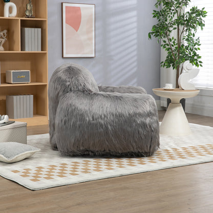 Bean bag chair lazy long hair sofa bean bag chair adult, teen high density foam filled modern focus chair comfortable living room, bedroom chair