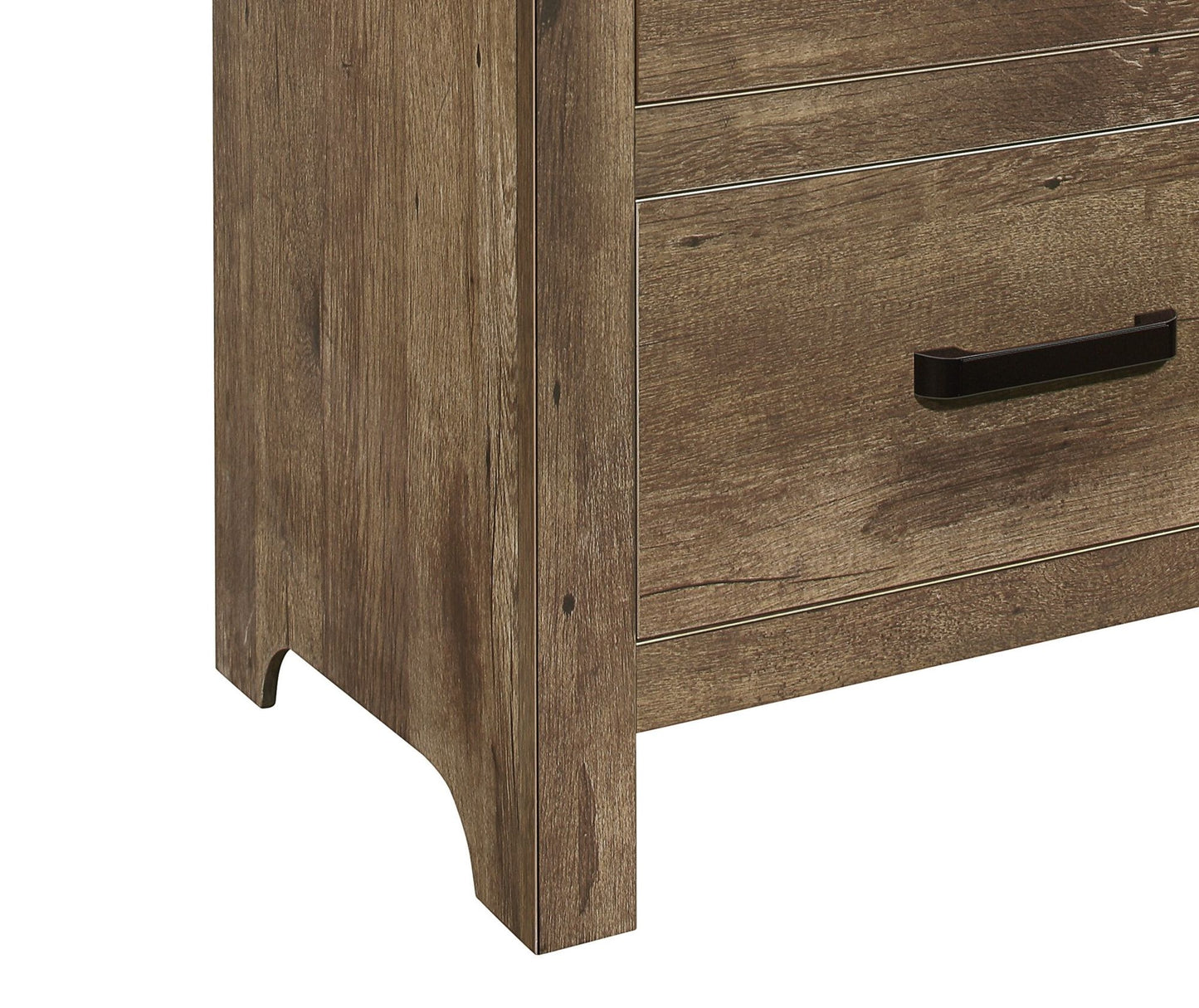 Bedroom Wooden Nightstand 1pc Weathered Pine Finish 2x Drawers Transitional Style Furniture