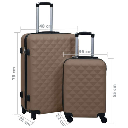 Hardcase Trolley Set 2 pcs Brown ABS