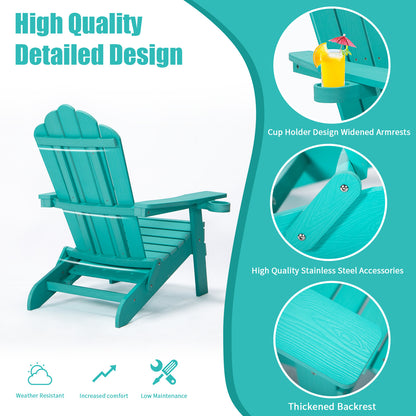 TALE Folding Adirondack Chair with Pullout Ottoman and Cup Holder