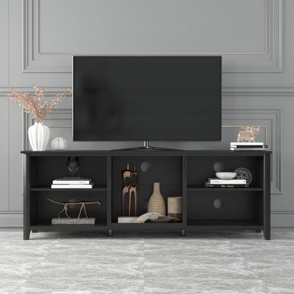 TV Stand Storage Media Console Entertainment Center,Tradition Black