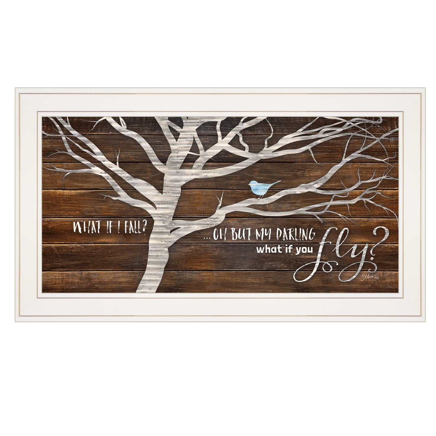 "What if You Fly" White Framed Wall Art by Marla Rae