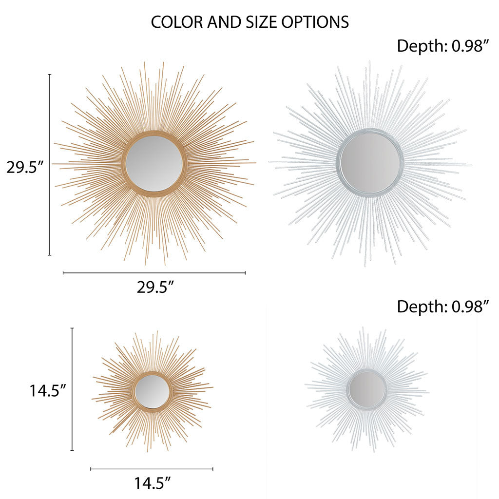 Sunburst Wall Decor Mirror 14.5"D