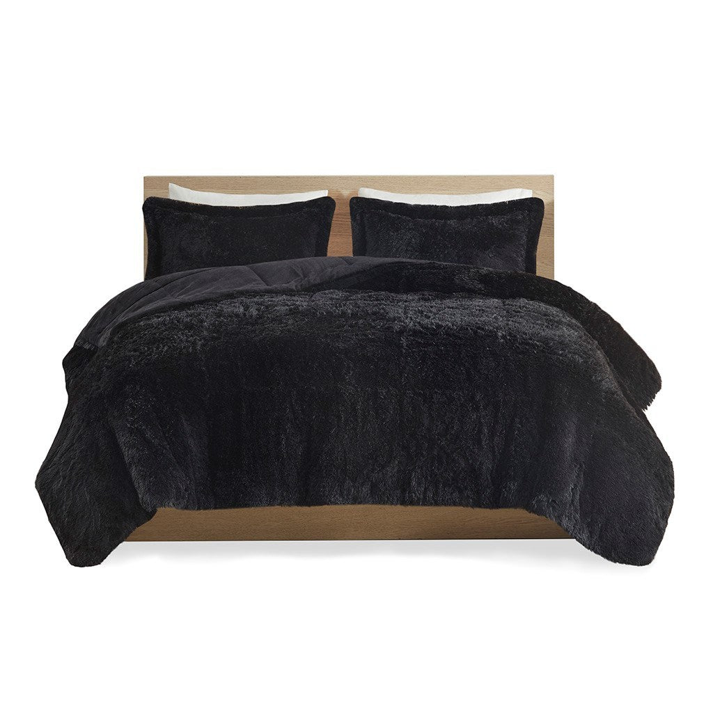 Shaggy Long Fur Comforter Mini Set