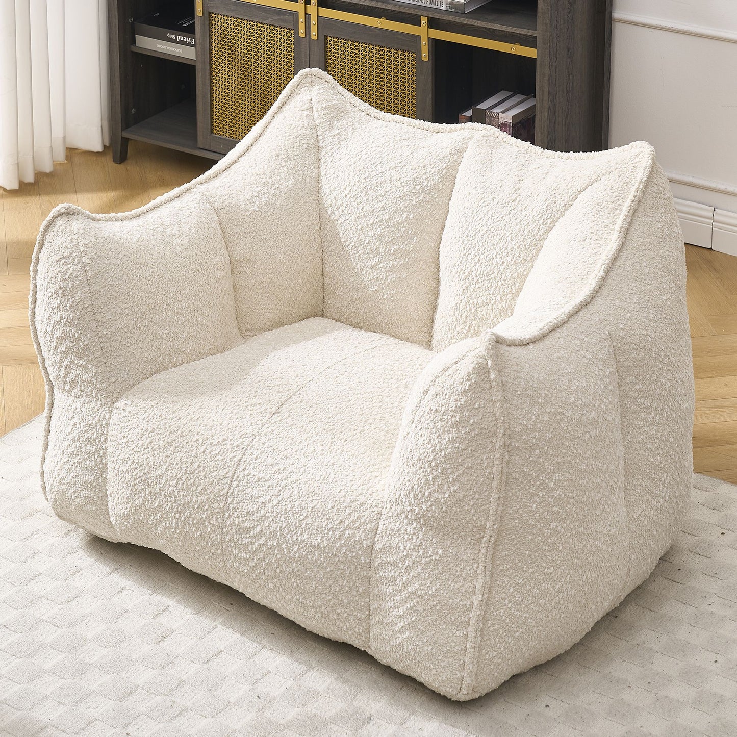 Sofa chairs with highly resilient foam for living rooms and bedrooms, comfortable square lazy sofas, sofas for adults to play, read and watch TV