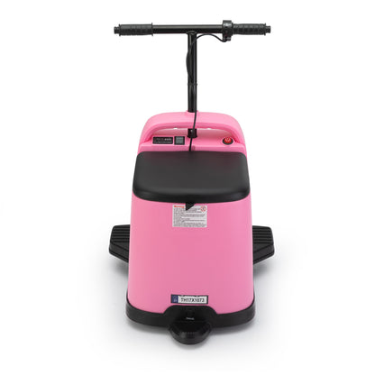 12V Kids Ride On Box, Electric Box Car with High-Low Speeds, Variable Speed Throttle, MP3, USB, Storage, Battery Powered Toy Gift for 8-12 Years Old, Pink + Black