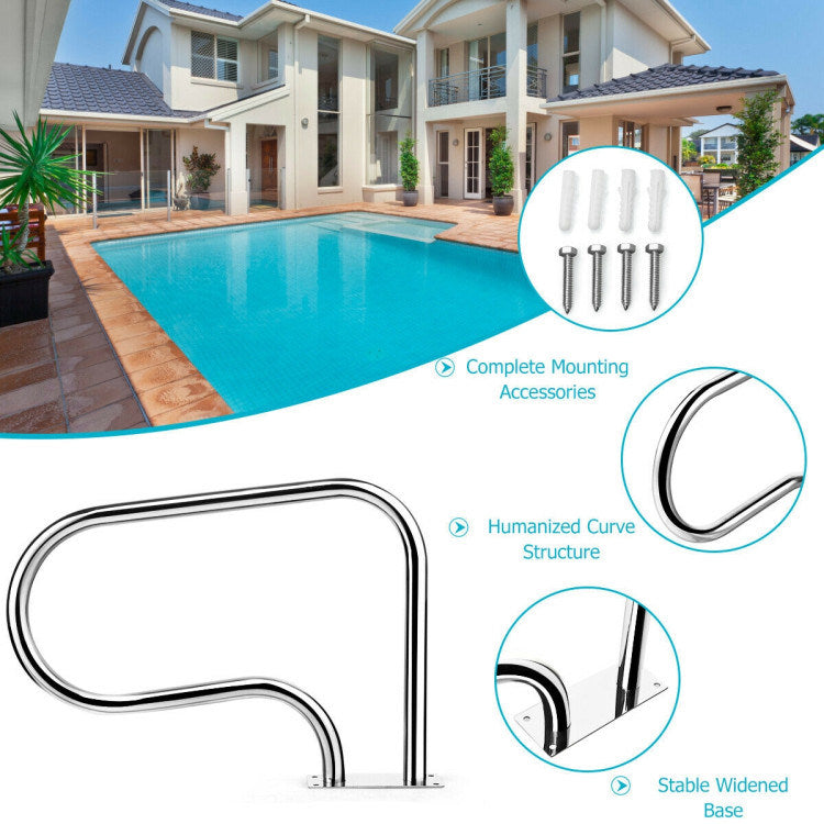 Stainless Steel Swimming Pool Hand Rail with Base Plate