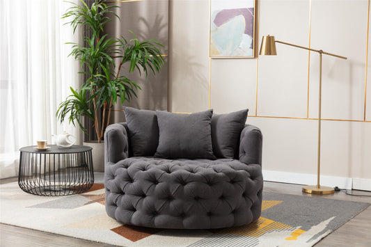 Coolmore Modern swivel accent chair barrel chair for hotel living room / Modern leisure chair Grey