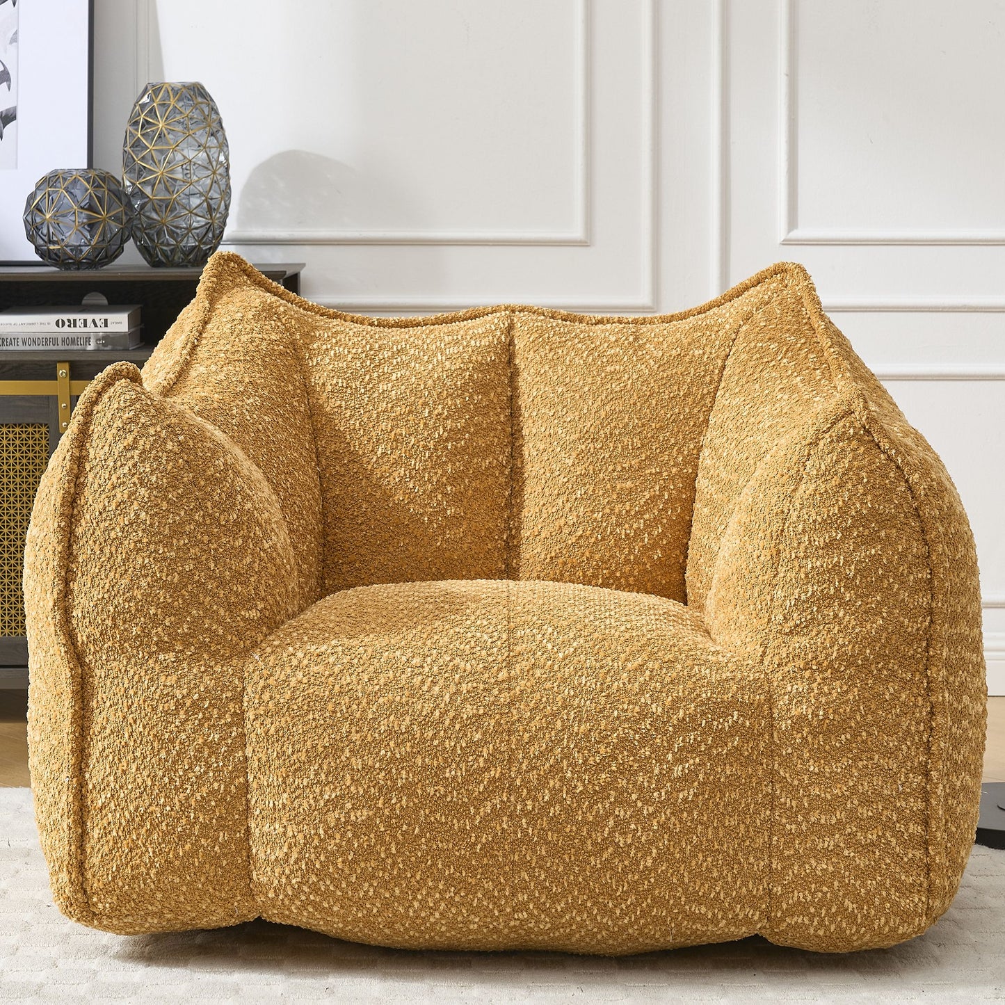 Sofa chairs with highly resilient foam for living rooms and bedrooms, comfortable square lazy sofas, sofas for adults to play, read and watch TV