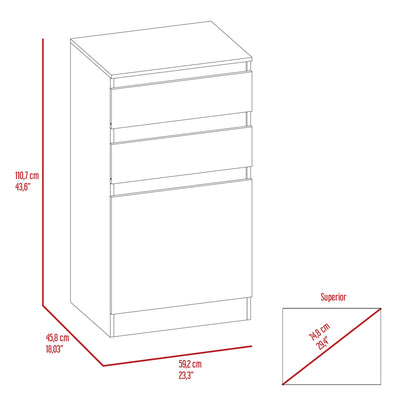 Cassel 2-Drawer Dresser White