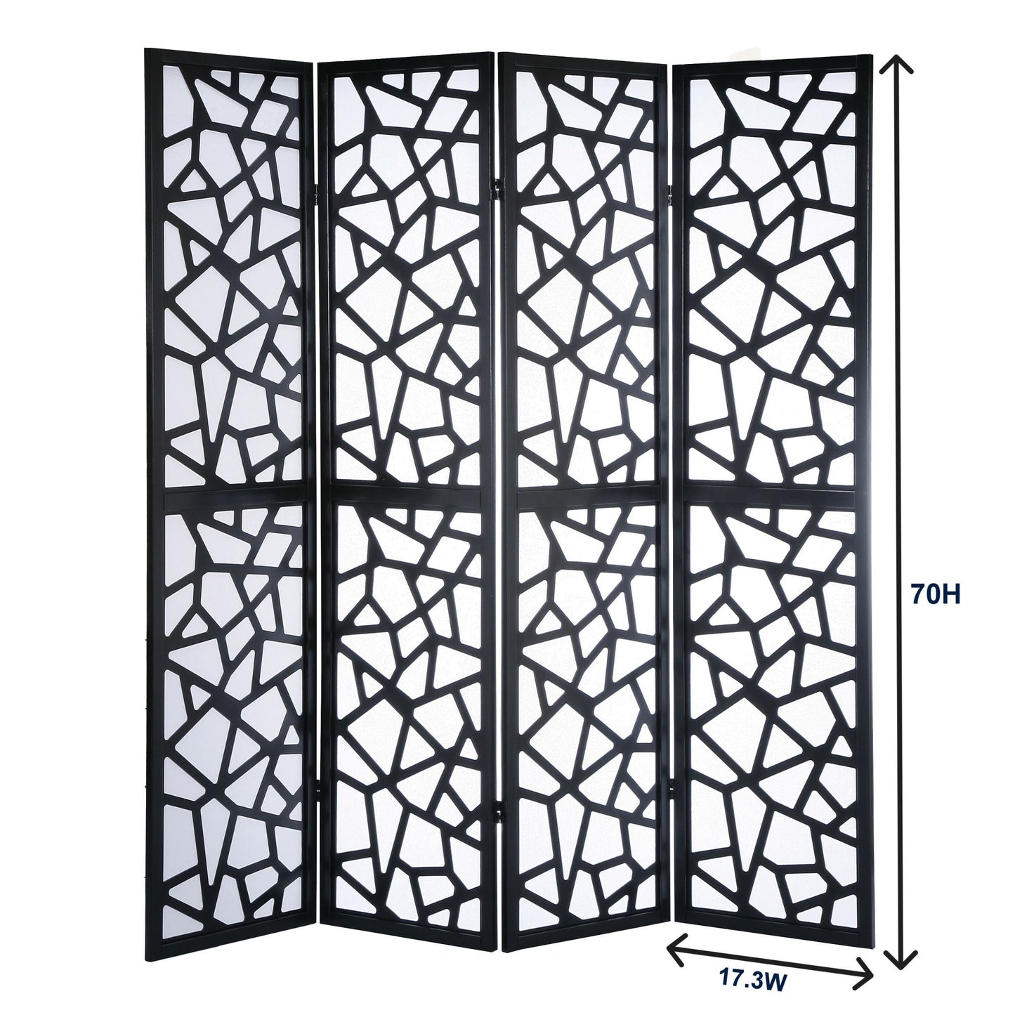 Giyano 4 Panel Screen Room Divider, Sliver