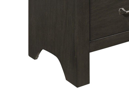 Transitional Bedroom 1pc Nightstand of Center Glides Drawers Charcoal Gray Finish Bed Side Table Wooden Furniture