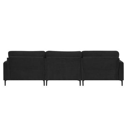 [VIDEO provided] [New] 103.5*59" Modern L-shaped Sectional Sofa, 4-seat Velvet Fabric Couch Set with Convertible Ottoman,Freely Combinable Sofa for Living Room, Apartment, Office,Apartment,2 Colors