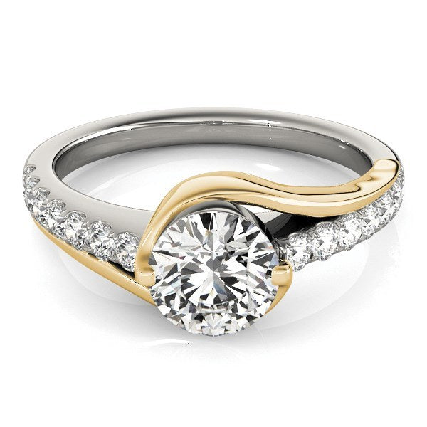 Two Tone 14k Gold Split Shank Style Diamond Engagement Ring (1 1/4 cttw)