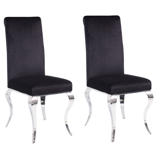 Black and Chrome Tight Back Side Chairs (Set of 2)