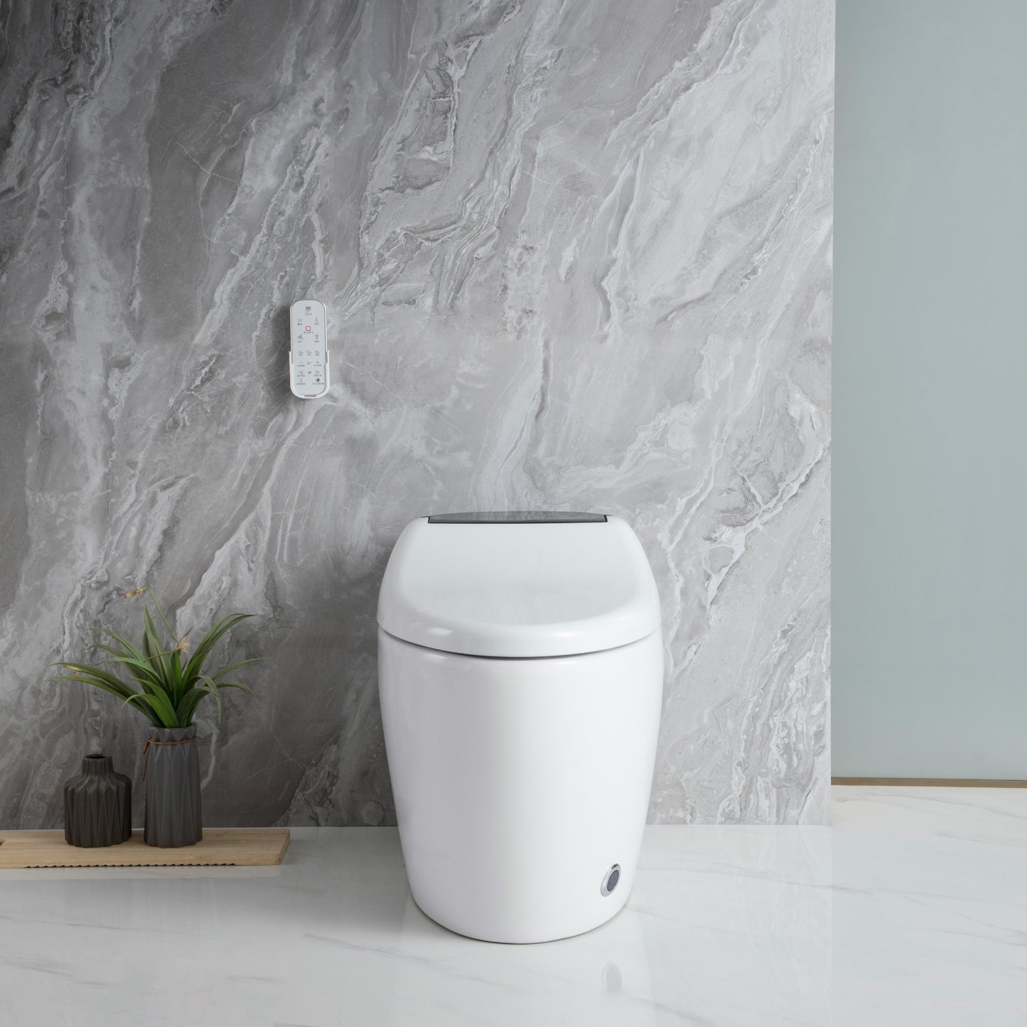 Smart Toilet with Bidet Built in, Smart Bidet Toilet Seat with AUTO Open&Close and Remote Control, Tankless Toilet with Full Wash, Kid Wash, Lady Care Wash, Bidet with Warm Water and Air Dryer