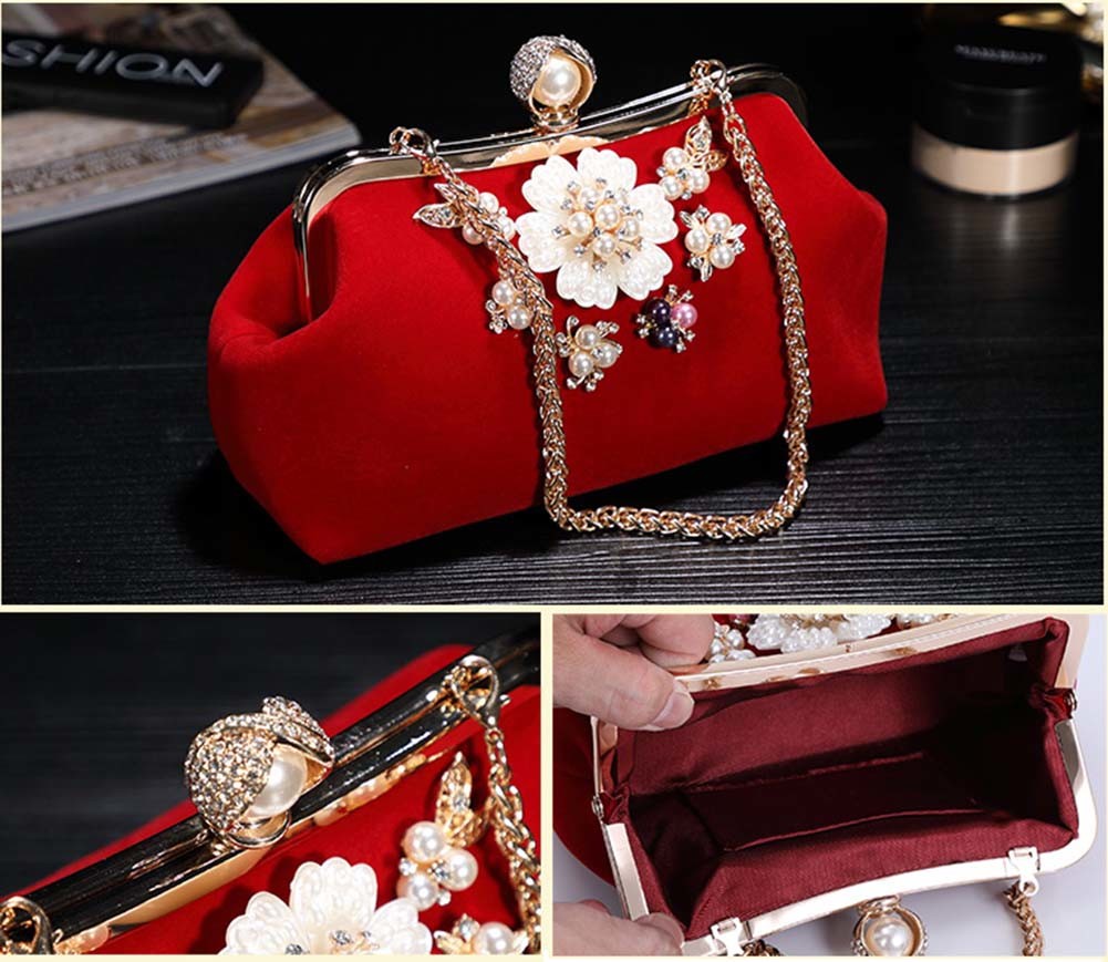 Ladies Handbag Retro Clutch Bag/Tote Bags Womens Evening Clutch Elegant, Red