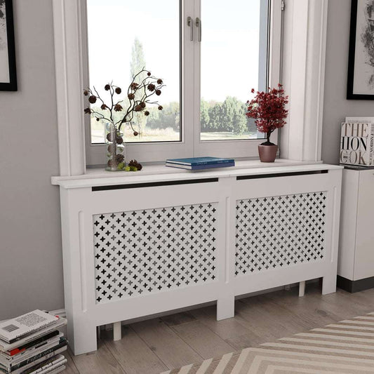 Radiator Cover White 67.7"x7.5"x32.1" MDF