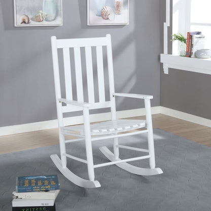 White Slat Back Rocking Chair