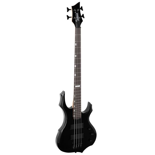 [Do Not Sell on Amazon]Full Size Glarry 4 String Burning Fire enclosed H-H Pickup Electric Bass Guitar with 20W Amplifier Bag Strap Connector Wrench Tool Black