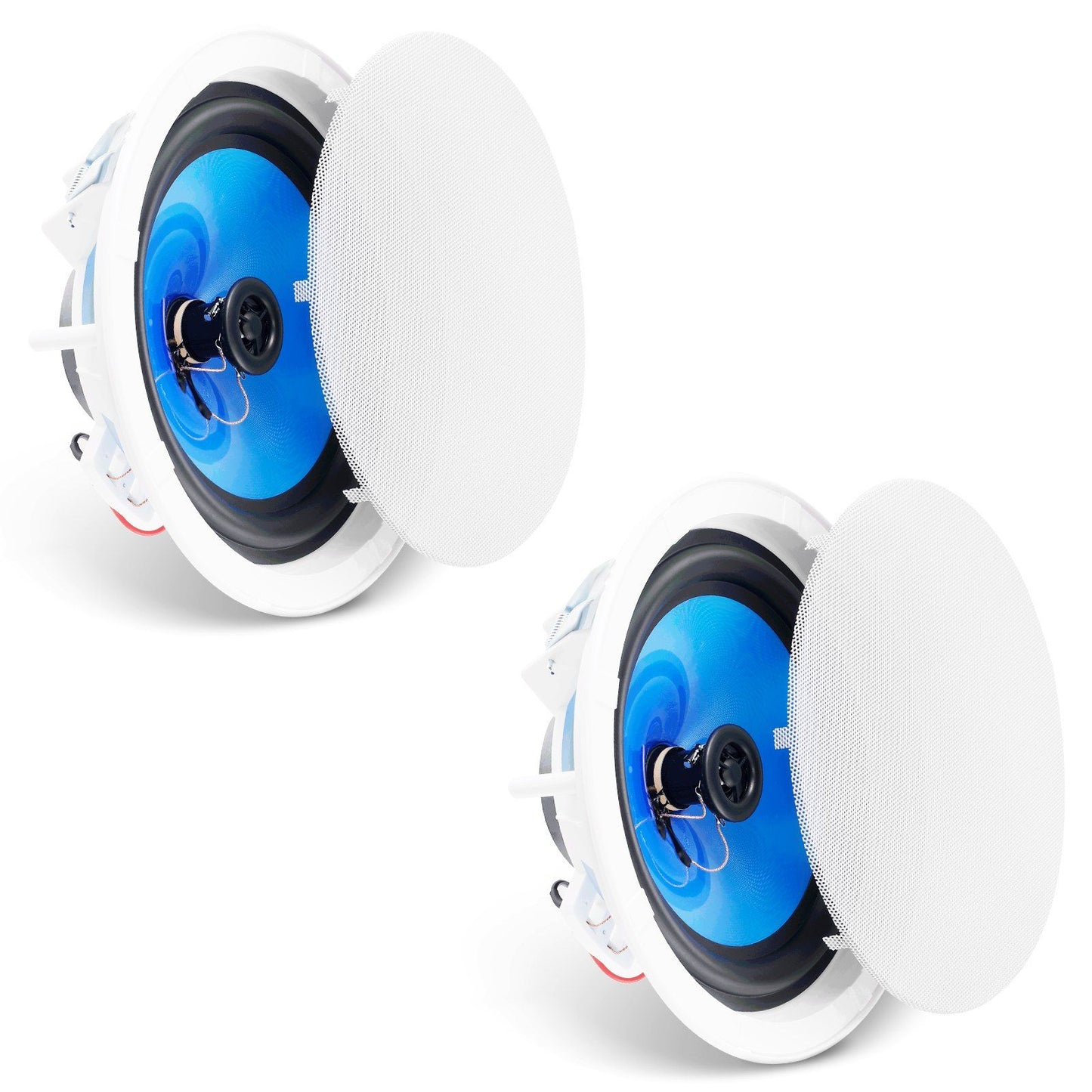 VEVOR 2 PCs 8 Inch in Ceiling Speakers, 50-Watts, Flush Mount Ceiling & in-Wall Speakers System with 8ΩImpedance 89dB Sensitivity, for Home Kitchen Living Room Bedroom or Covered Outdoor Porches