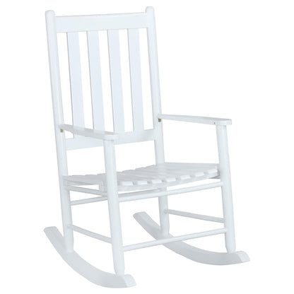 White Slat Back Rocking Chair