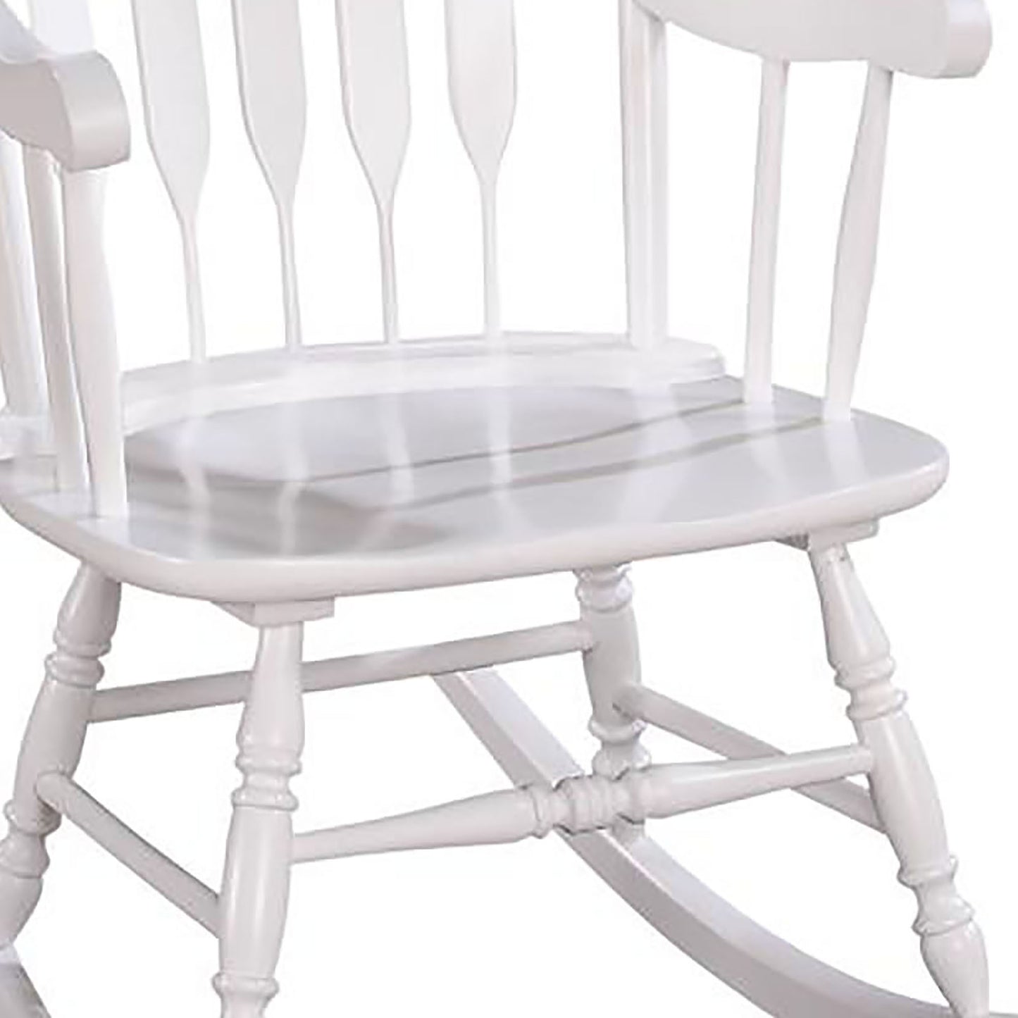 White Slat Back Rocking Chair