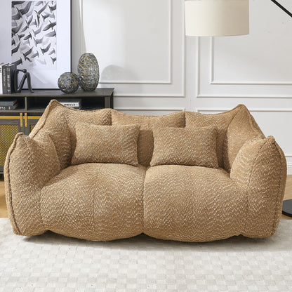 Soft beanbag chair with high resilience foam core for two people. The comfortable square recliner sofa is ideal for family members and friends engaged in games, reading, watching TV