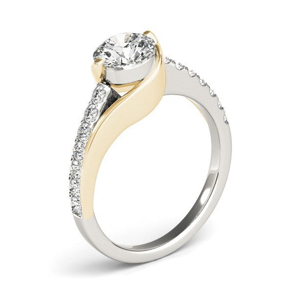 Two Tone 14k Gold Split Shank Style Diamond Engagement Ring (1 1/4 cttw)