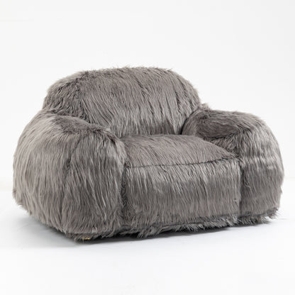 Bean bag chair lazy long hair sofa bean bag chair adult, teen high density foam filled modern focus chair comfortable living room, bedroom chair