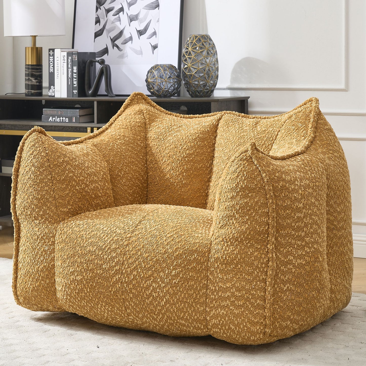 Sofa chairs with highly resilient foam for living rooms and bedrooms, comfortable square lazy sofas, sofas for adults to play, read and watch TV