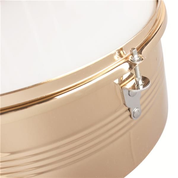 [Do Not Sell on Amazon]Glarry 13" & 14" Timbales Drum Set with Stand and Cowbell Golden