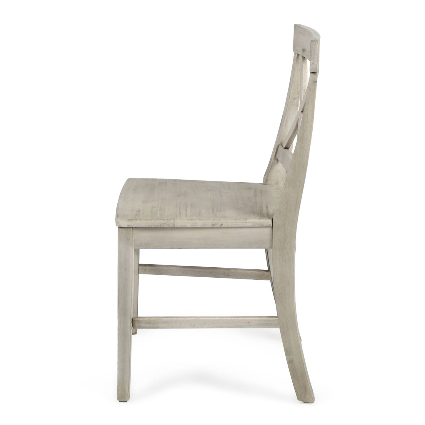 Acacia Wood Dining Chairs, Light Grey Wash, 21D x 17.75W x 35.5H Inch (Set of 2)