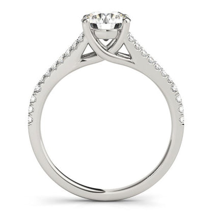 White Gold 14k Split Shank Round Pronged Diamond Engagement Ring (1 1/8 cttw)