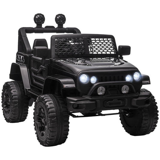 12V Battery Powered Remote Control Adjustable Speed Kids Ride On Truck in Black