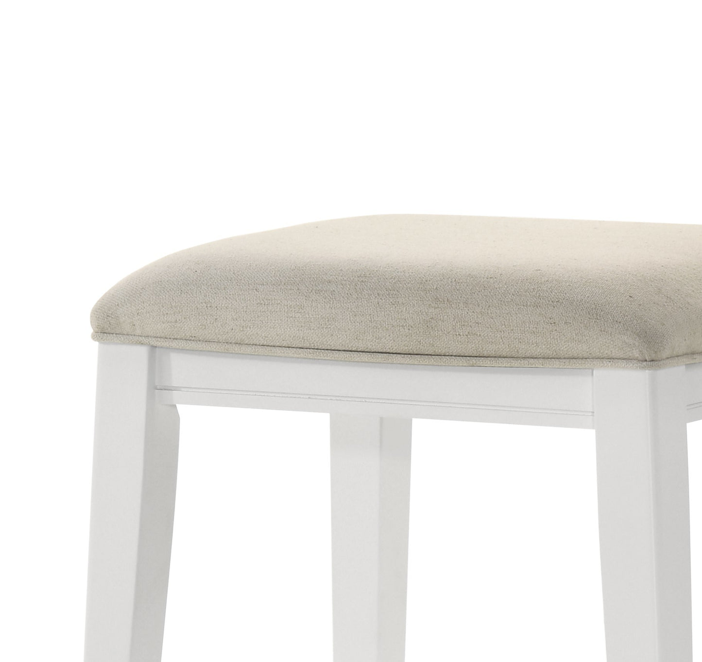 Sasha 17" White Counter Height Stool with Upholstered Seat