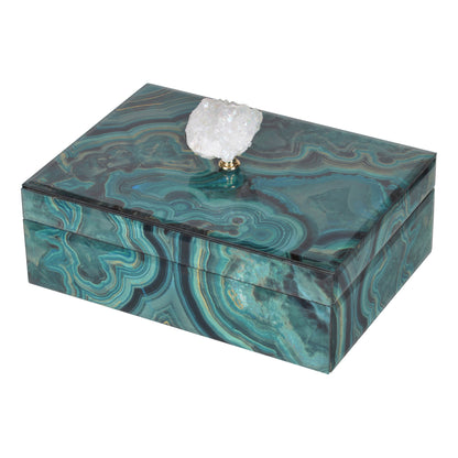 10" x 7" x 5" Bethany Marbled Jewelry Box, Stackable Decorative Storage Boxes With Lids