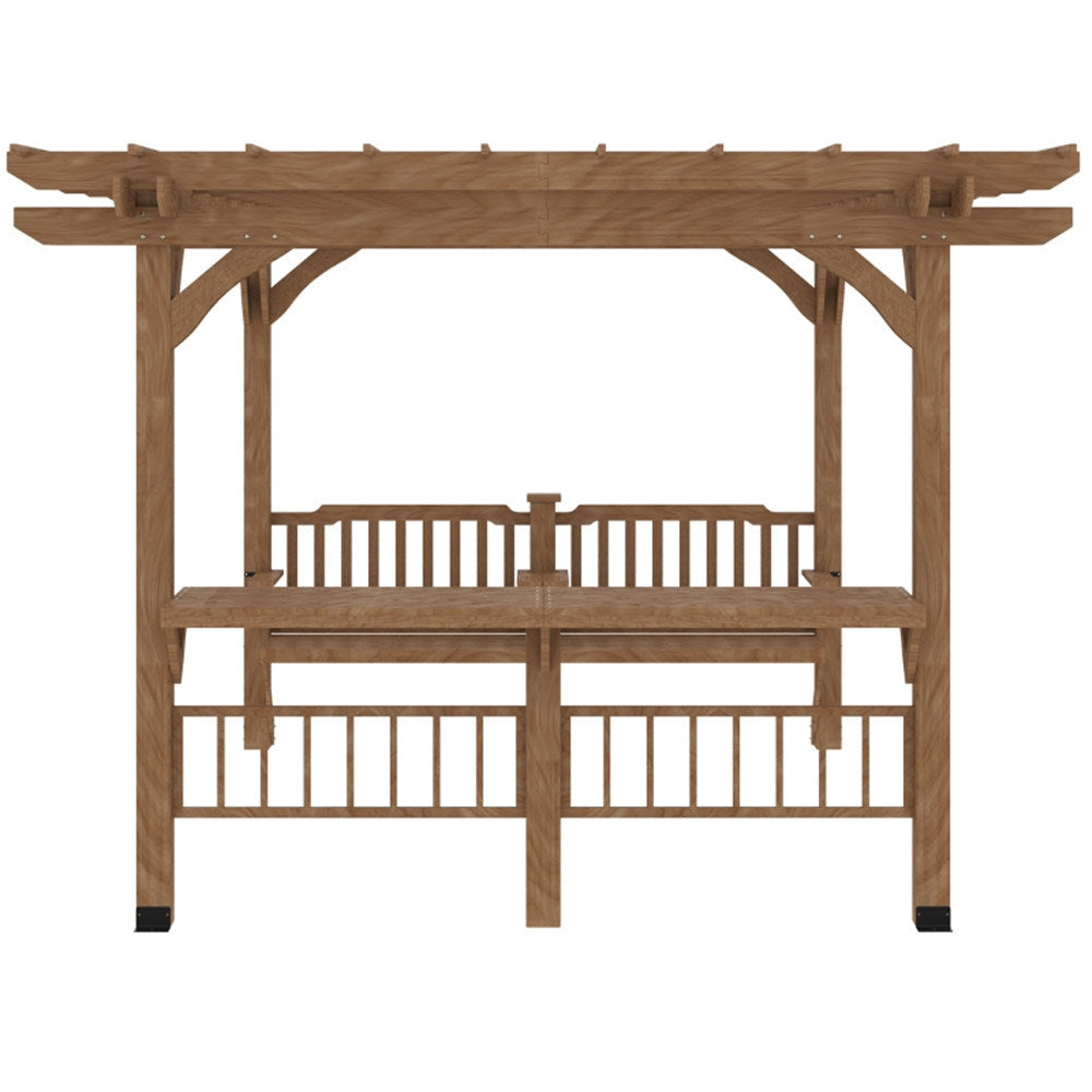 Wooden Gazebo Pavilion With Seats