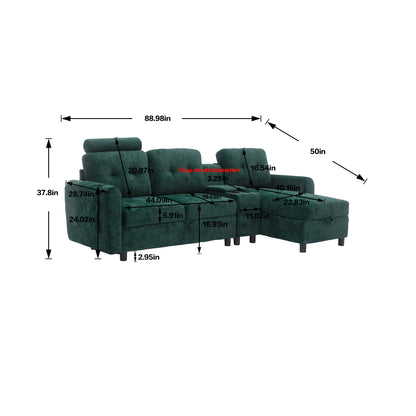 UNITED WE WIN storage sofa /Living room sofa cozy sectional sofa