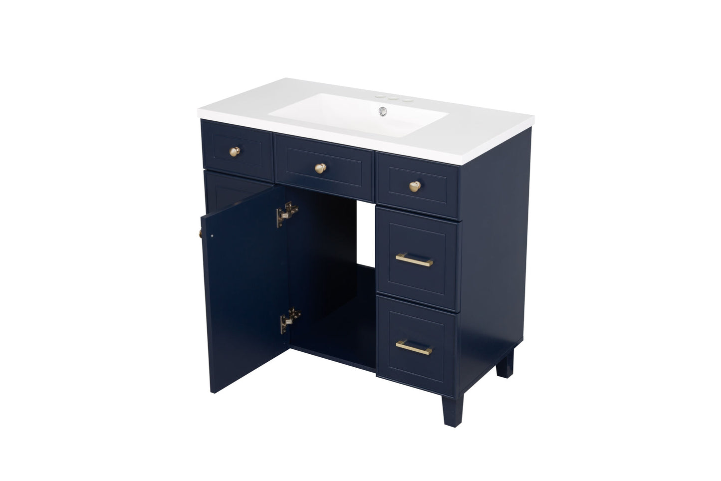 Vanity Sink Combo featuring a Marble Countertop, Bathroom Sink Cabinet, and Home Decor Bathroom Vanities - Fully Assembled