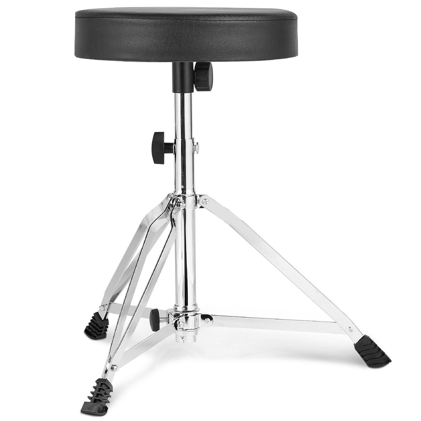 VEVOR Drum Throne, 19.3 to 23 in / 490-585 mm Height Adjustable, Padded Drum Stool Seat with Anti-Slip Feet 5A Drumsticks 330 lbs / 150 kg Maximum Weight Capacity, 360° Swivel Drum Chair for Drummers