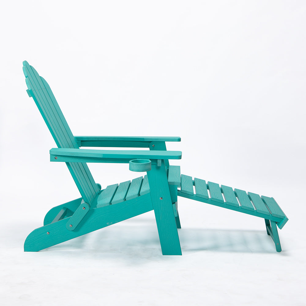 TALE Folding Adirondack Chair with Pullout Ottoman and Cup Holder