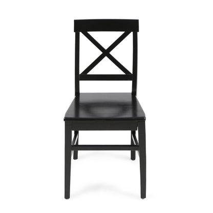 Acacia Wood Dining Chairs, Black (Set of 2)