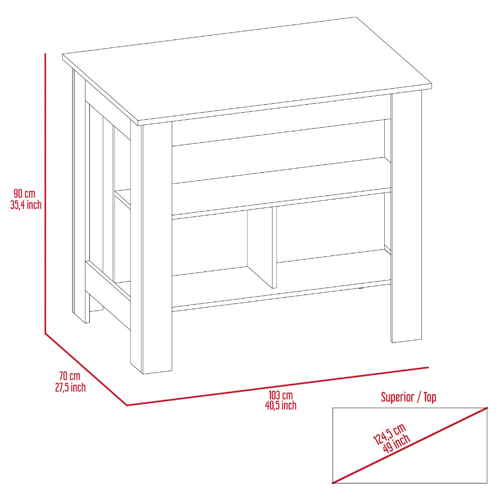 Meriden 2-Piece Kitchen Set, Kitchen Island and Pantry Cabinet, White and Onyx