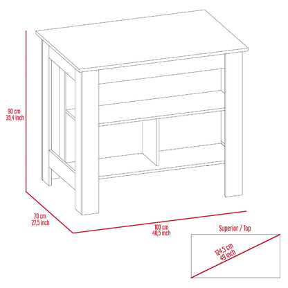 Meriden 2-Piece Kitchen Set, Kitchen Island and Pantry Cabinet, White and Onyx