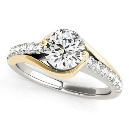 Two Tone 14k Gold Split Shank Style Diamond Engagement Ring (1 1/4 cttw)