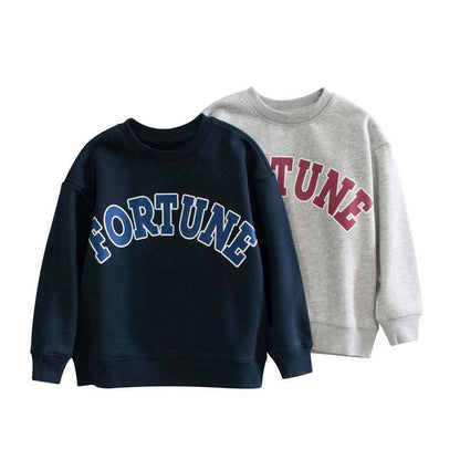 Children Letter Print Pattern Unisex Long Sleeve Hoodies In Autumn