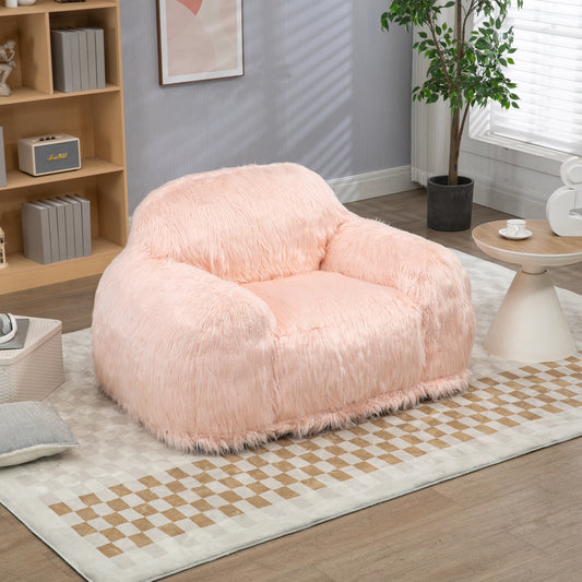 Bean bag chair lazy long hair sofa bean bag chair adult, teen high density foam filled modern focus chair comfortable living room, bedroom chair